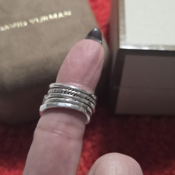 Authentic David Yurman Stax Five Row Ring Size 6 1/2 - Picture 9 of 12